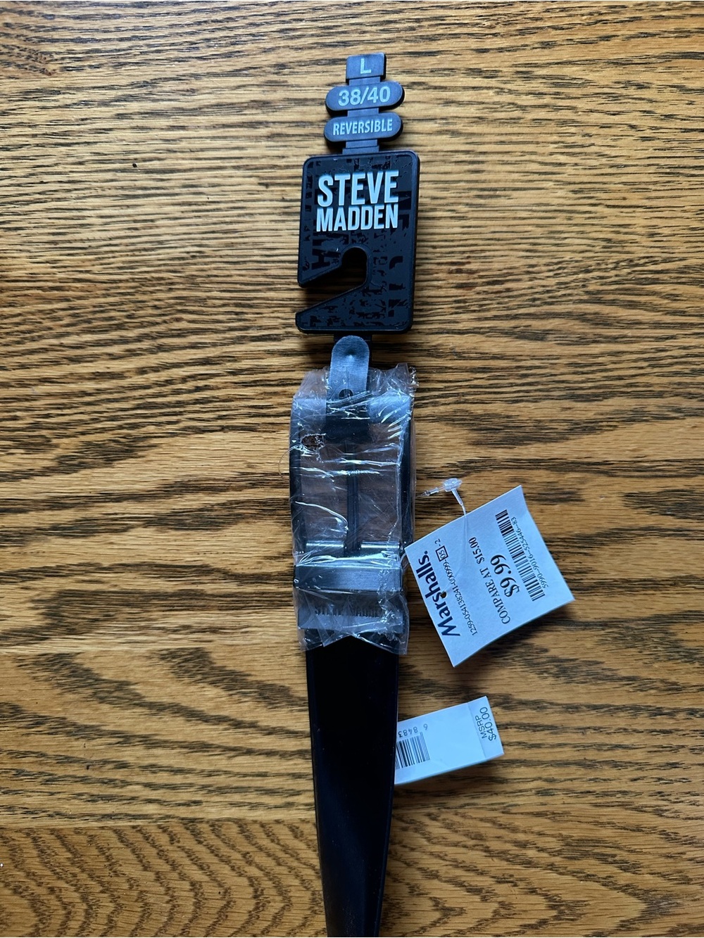 Steve Madden Black Reversible Belt with Silver Buckle